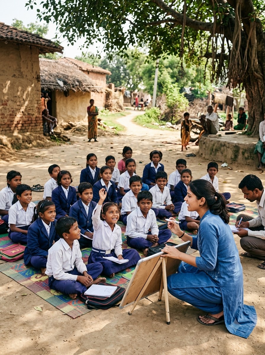 Children at a community education programme